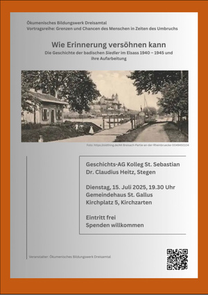 Plakat zum Vortrag der Geschichts-AG (Juli 2025)